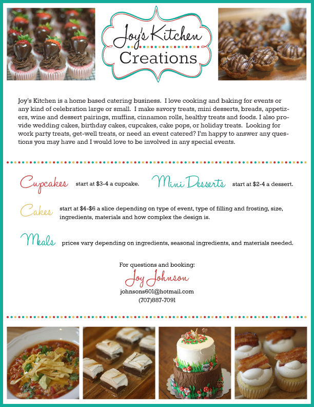The Joy S Of Kitchen Creations Joy S Catering Bakery