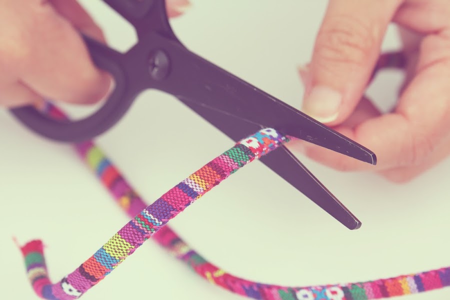 Tutorial cordón étnico para gafas Cortar