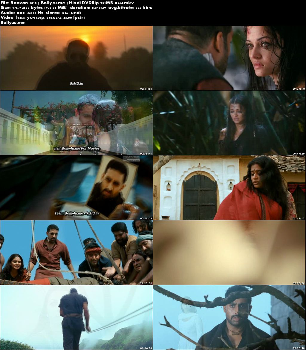 Raavan 2010 DVDRip 900MB Full Hindi Movie Download x264