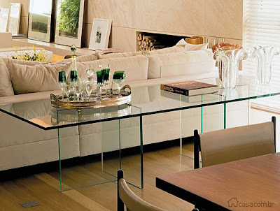 Hall de Entrada, Sala e Quarto: Aparadores em Vidro