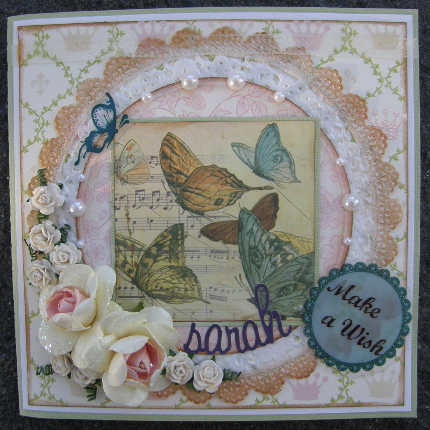 Panduro Hobby´s Scrapbooking Designteam Kort lavet med skitse