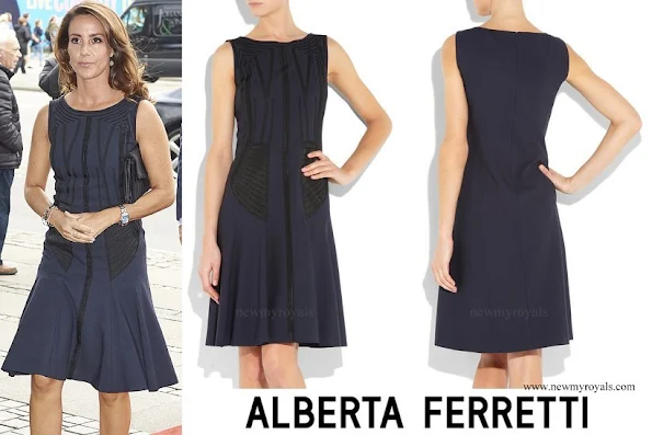 Princes Marie wore Alberta Ferretti Paneled wool blend dress