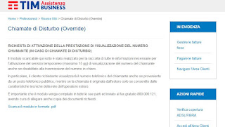 Chiamate di disturbo Override Override