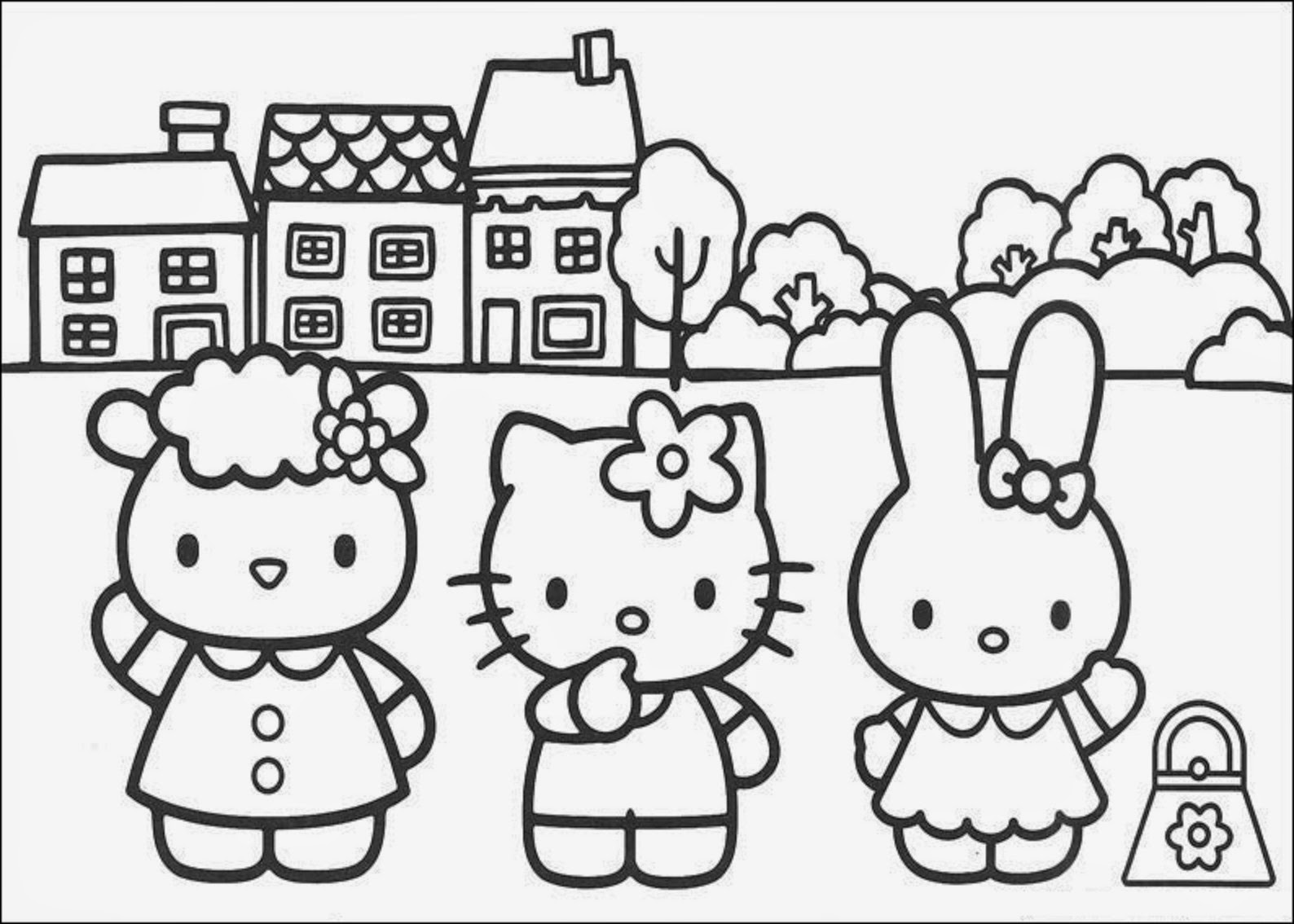 Hello Kitty And Friends Coloring Pages Free