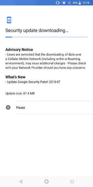 July 2018 Android Security Update on Nokia 7 plus 