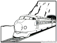 Mewarnai Gambar Kereta Express Melewati Terowongan