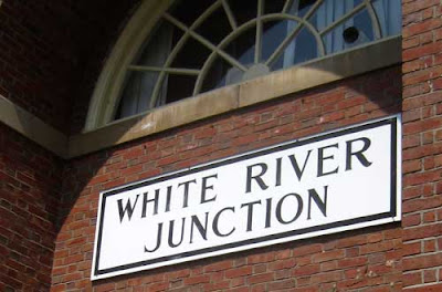 White River Junction sign over the train station door
