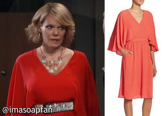 Ava Jerome's Red Cape Dress and Multicolored Necklace - General ...