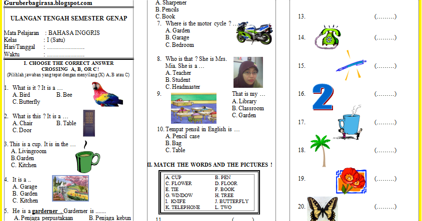 Contoh Soal Matching Bahasa Inggris Sma - Info Seputar Belajar Online
