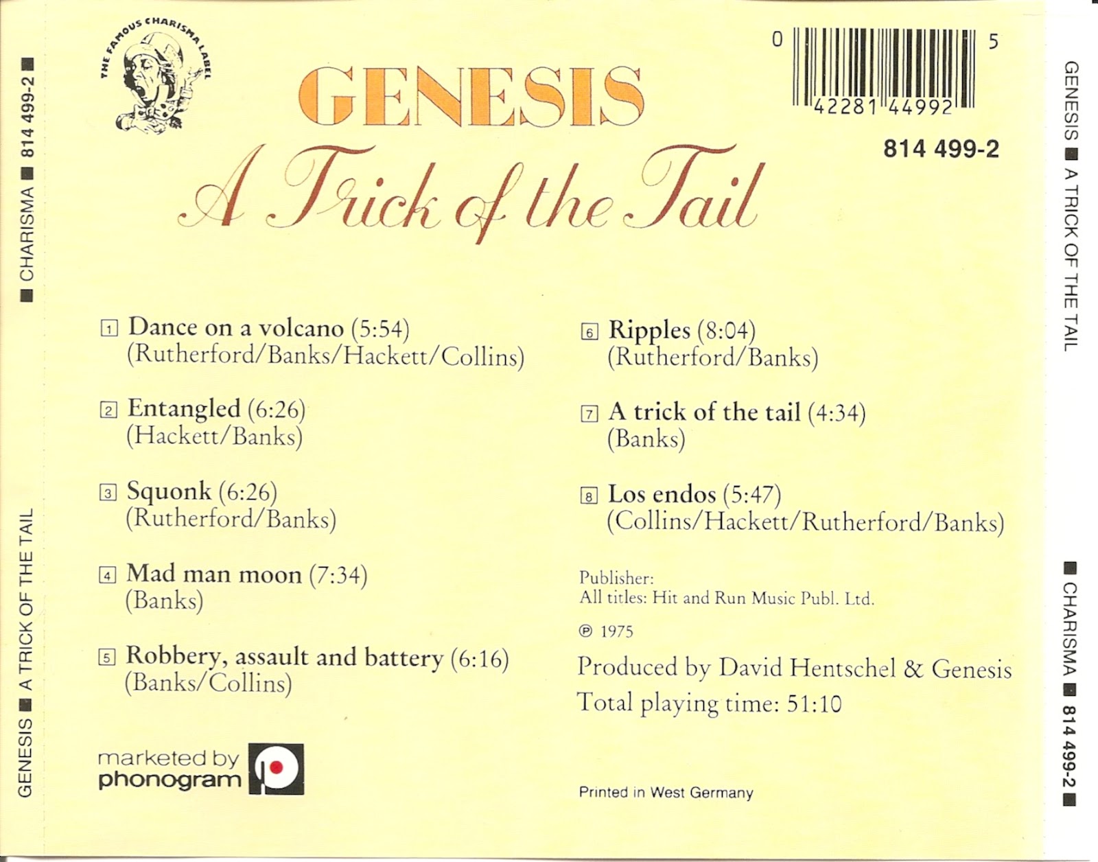 The First Pressing CD Collection Genesis A Trick of the Tail The First Pressing CD Collection Genesis A Trick of the Tail