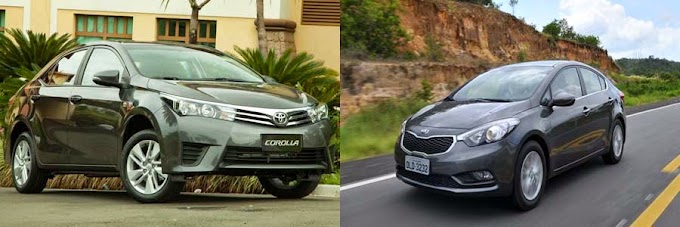 COMPARATIVO - KIA CERATO 1.6 x TOYOTA COROLLA GLi 1.8