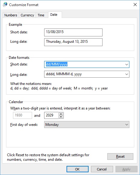 Định dạng, chỉnh ngày tháng trên Windows 10
