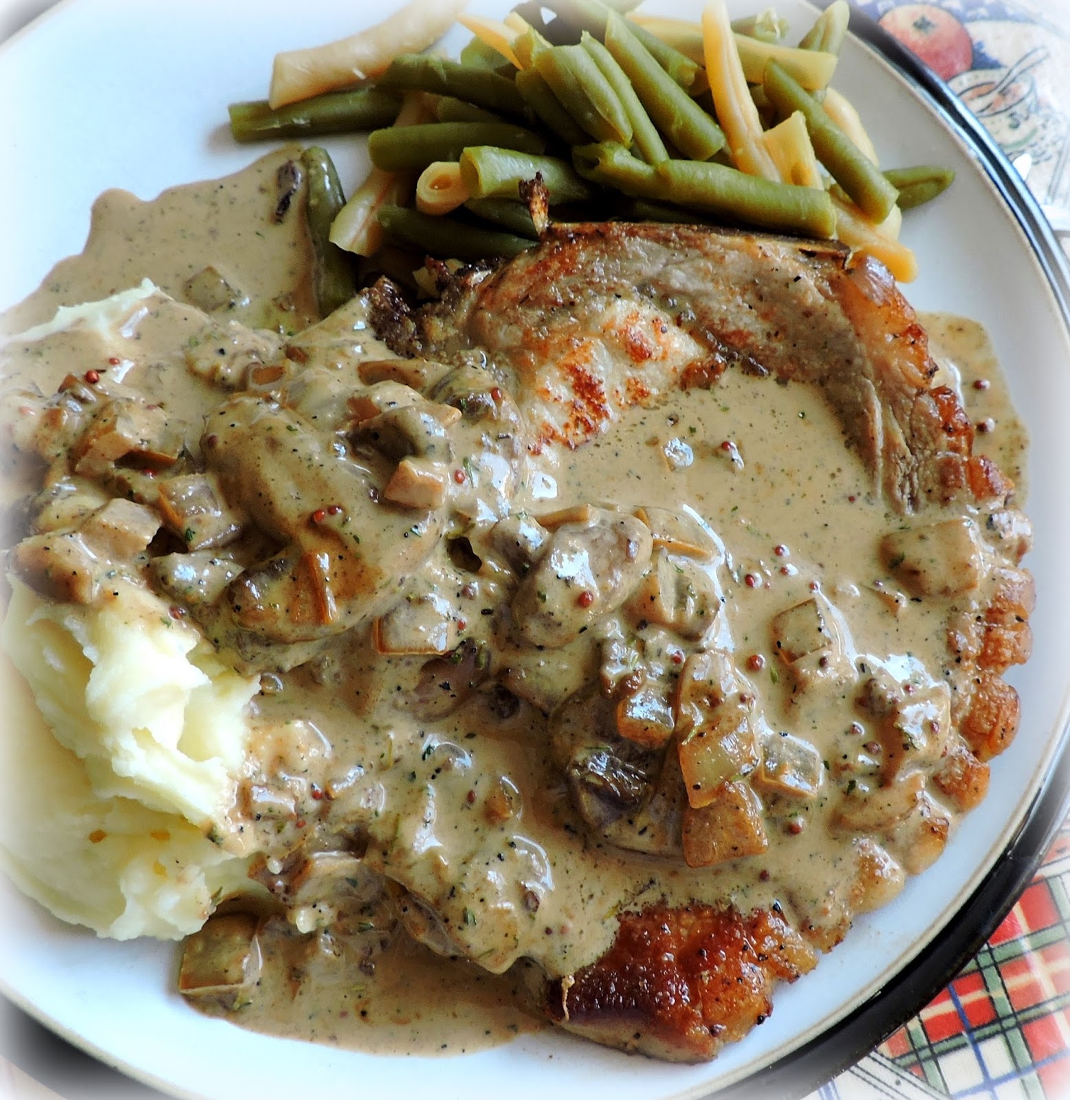 The English Kitchen Pork Chops & Mushroom Gravy