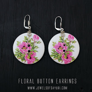 Floral button earrings