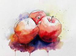 painting an apple in watercolor 3