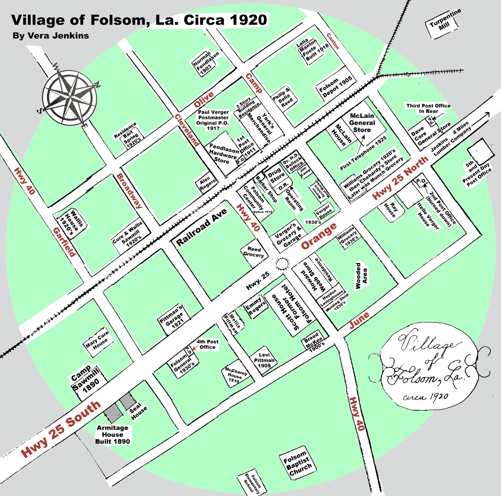 Tammany Family Folsom Map in the 1920's