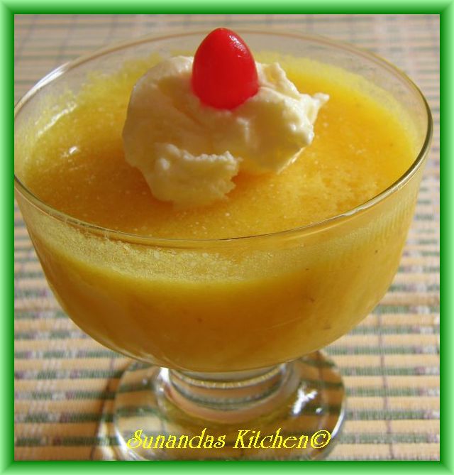 Recipes from Sunanda's Kitchen Kids delight Mango custard