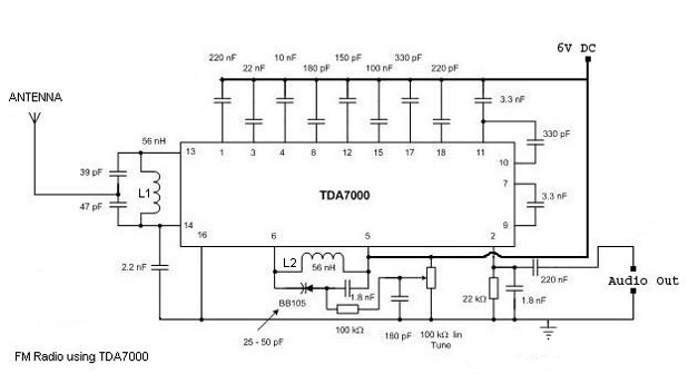 Cheap-Cost Single Chip FM Radio circuit Diagram | Electronic Circuits