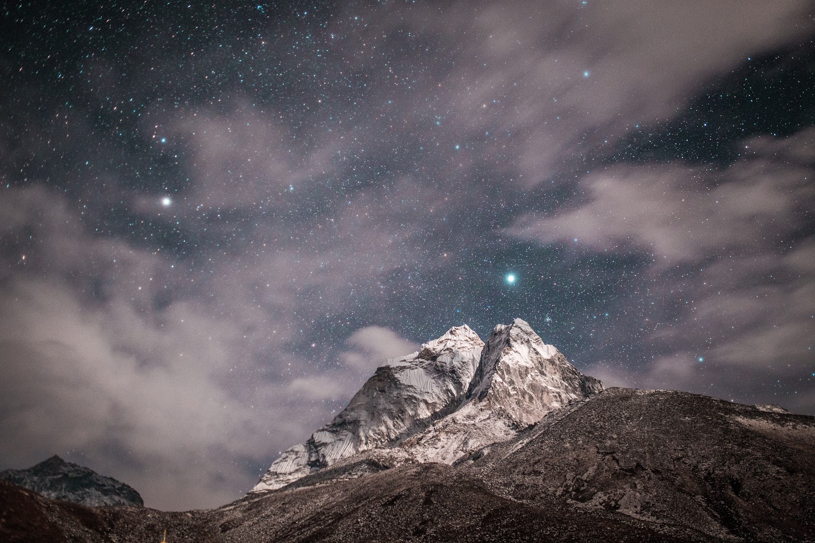 Stars On Sky And Mountain