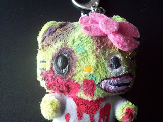 Hello Kitty zombie plush toy keyring