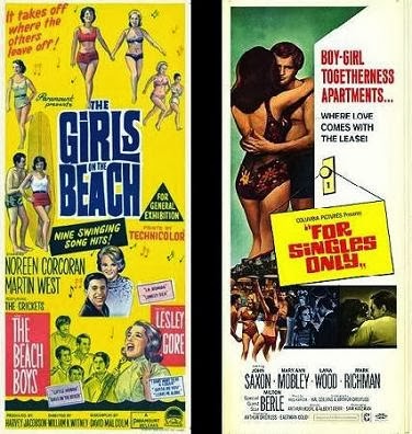 THE GIRL ON THE BEACH (1965)     and      FOR SINGLES ONLY (1968)