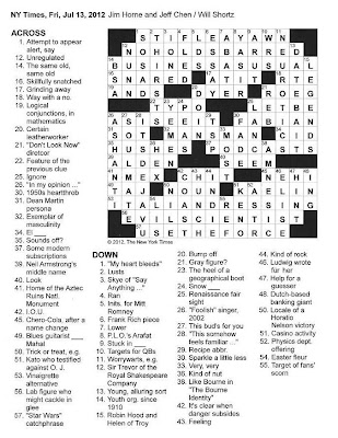 The New York Times Crossword in Gothic: 07 13 12 Hint Hunch