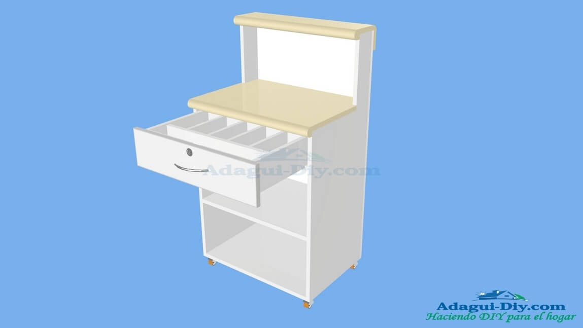 Mueble de cocina para microondas con gaveta