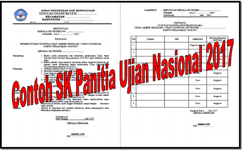 Contoh SK Panitia Ujian Nasional 2017  File Sekolah Kita