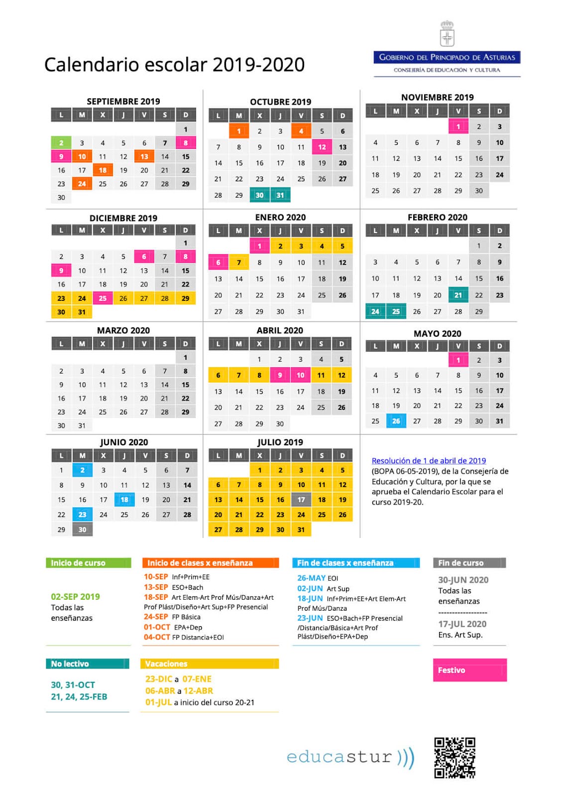calendario 2019-2020