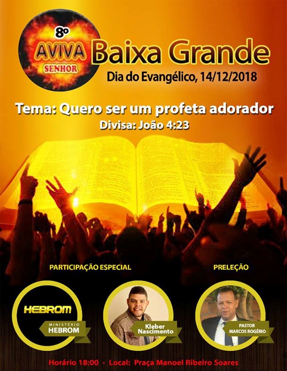 Cartaz do Dia dos Evangélicos em Baixa Grande