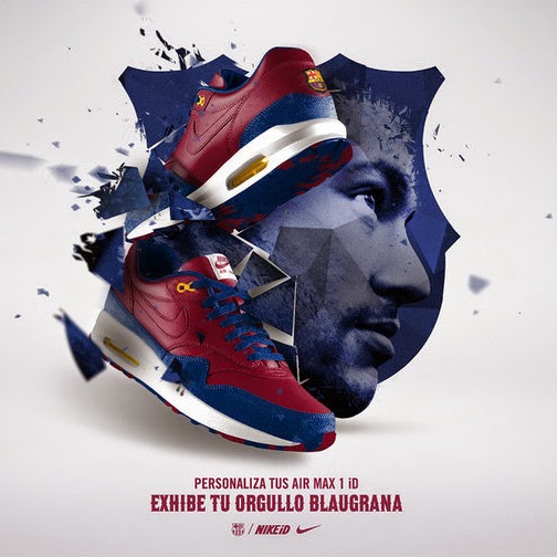 Zapatillas Nike Air Max 1 con el escudo del FC Barcelona