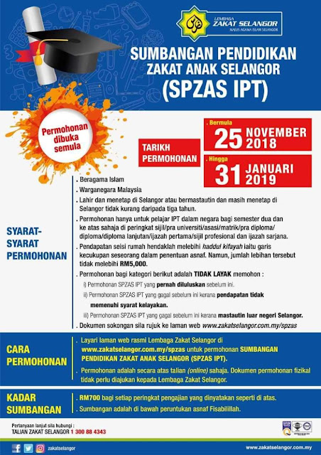 Permohonan Sumbangan Pendidikan Zakat Anak Selangor 2021 Online