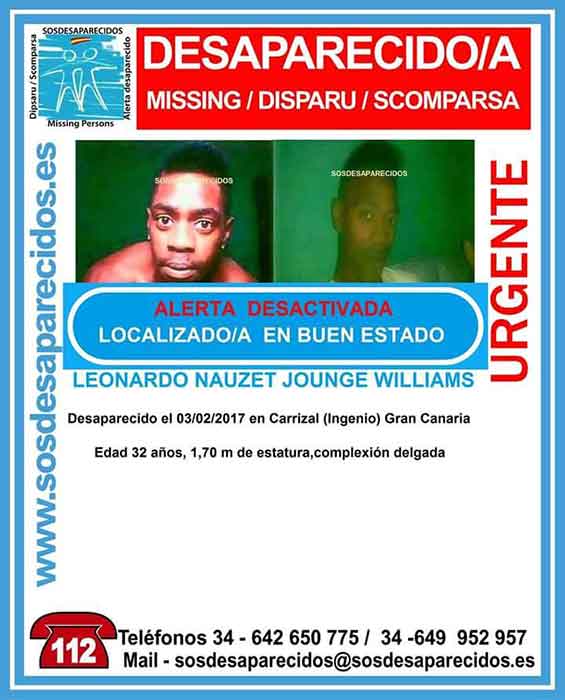 Localizado desaparecido Carrizal (ingenio) Localizado desaparecido Carrizal (ingenio)