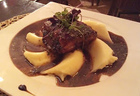 slow cooked pork belly with truffle and mash