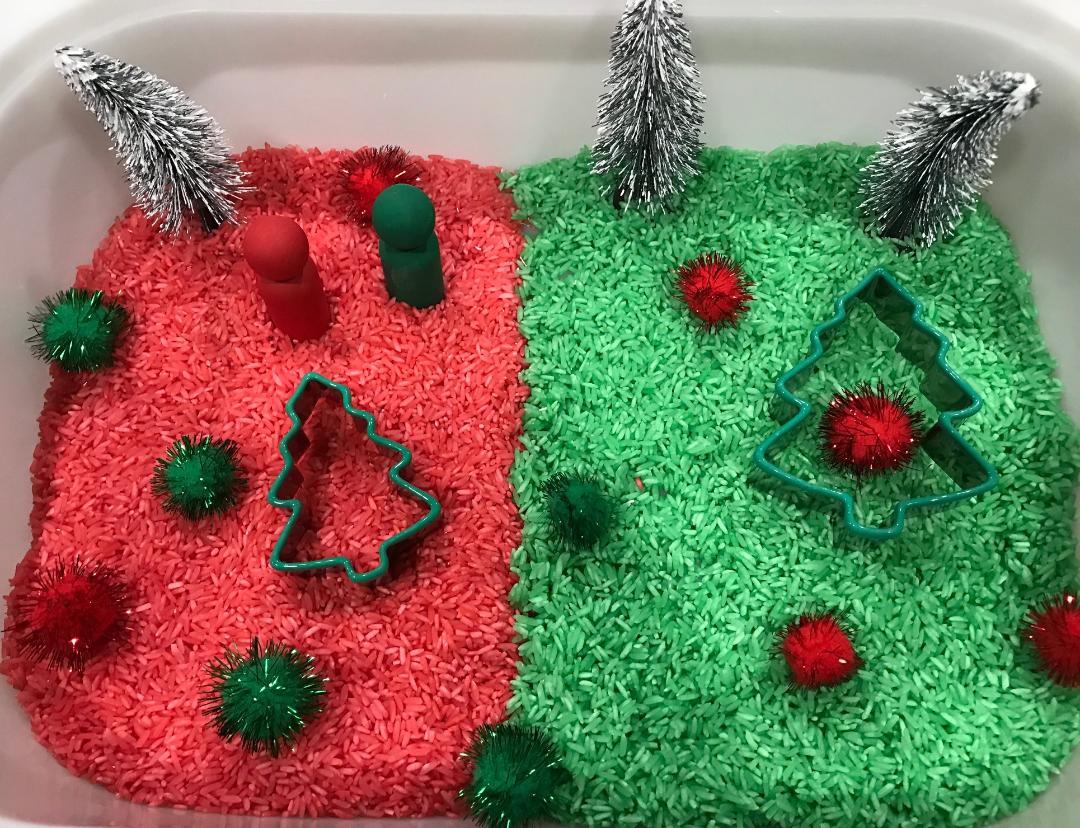  Christmas Rice Filler for Sensory Bins, Red & Green Rice for  Sensory Christmas Activity, DIY Sensory Pretend Play (2 Cups) : Handmade  Products