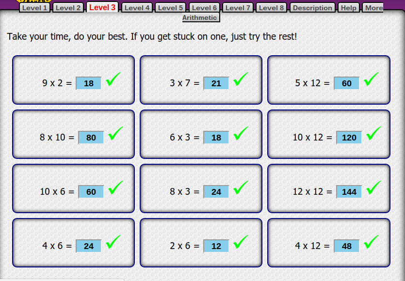 Ofa Panmure Bridge School Transum Basic Multiplication 3