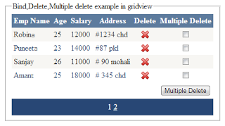 Bind ,Delete,Multiple deletion using checkboxcontrol from gridview in asp.net