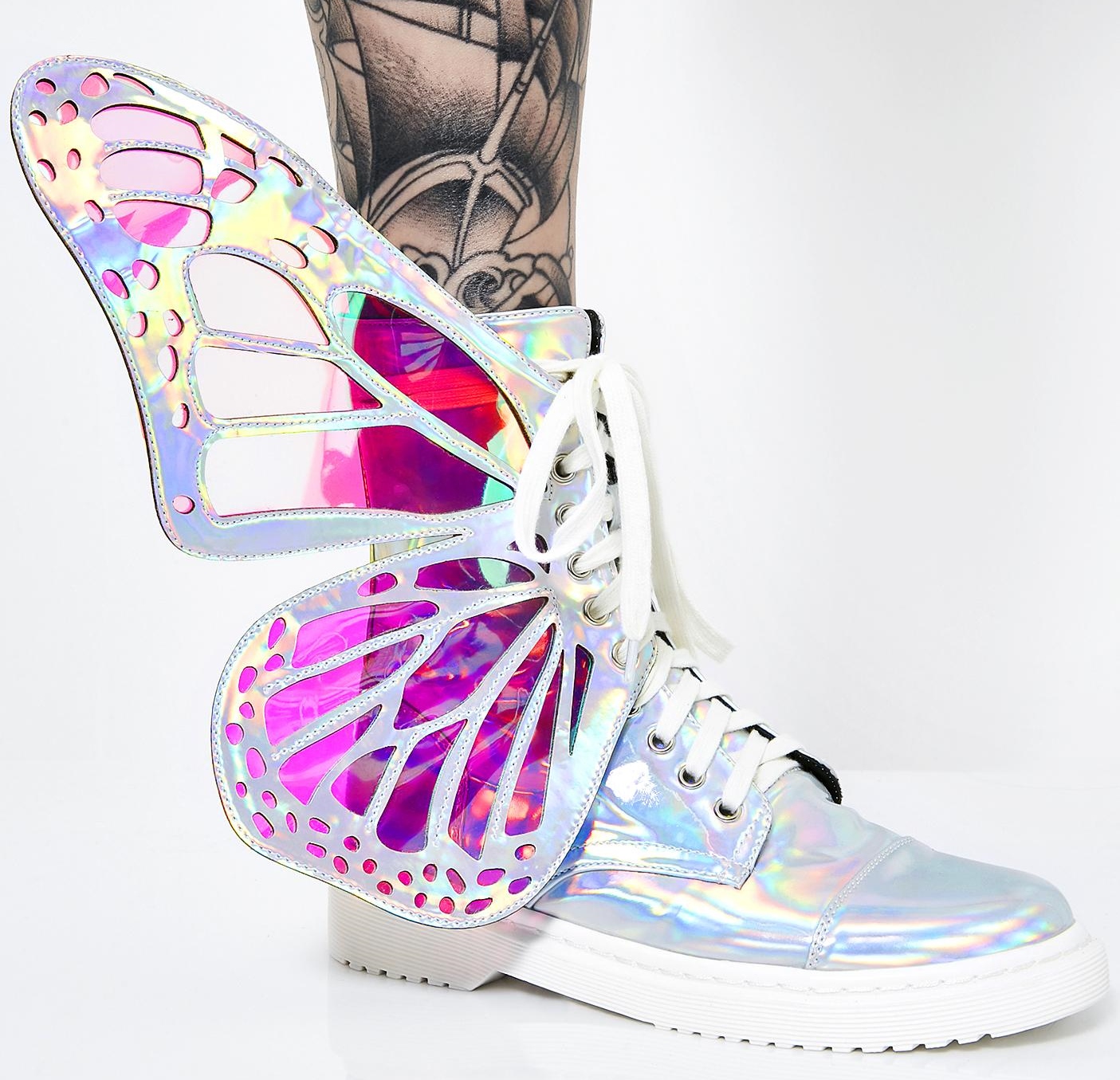 Boots 2025 Dolls Kill Metamorphic Glitter Boots Butterfly Wing