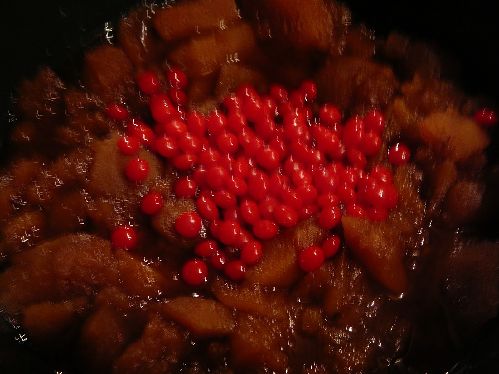 The Hidden Pantry Cinnamon Candy Apple Butter in the Crockpot.