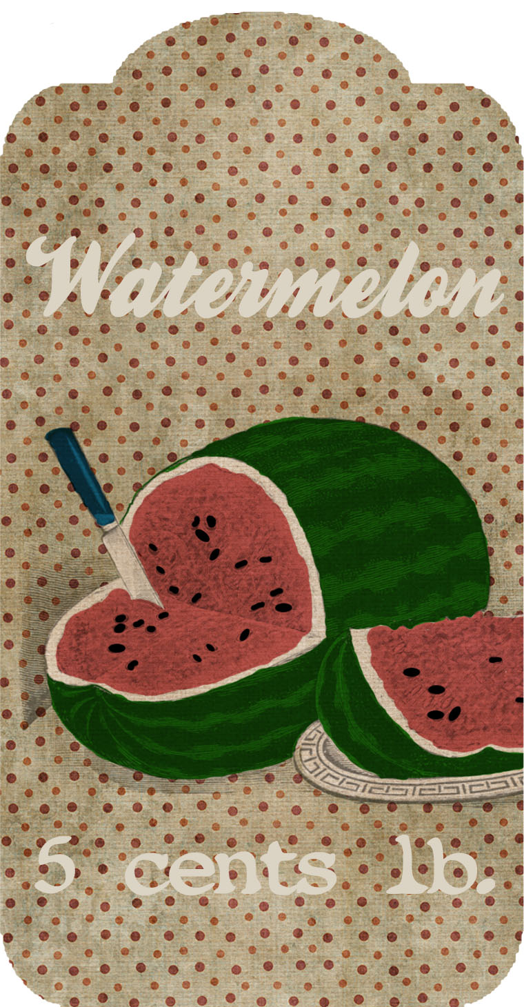 Digital Antiques Free Vintage Watermelon Tags
