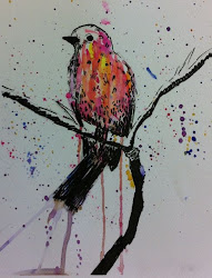 ink watercolor loose birds bird