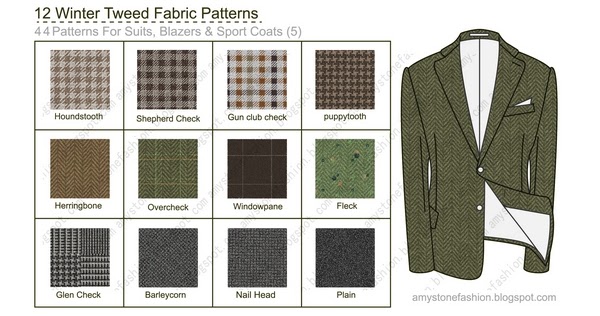 12 Winter Tweed Fabric Patterns ~ Amy Stone's Sketches