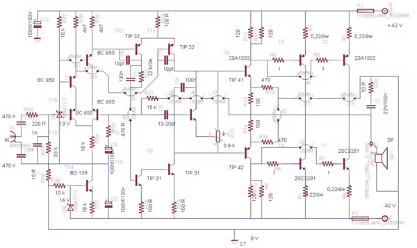 500Watt Power Amplifier Circuit - Electronic Circuit