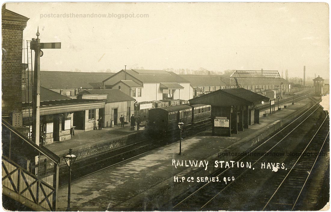 Postcards Then and Now Hayes, Middlesex, The Station c1914
