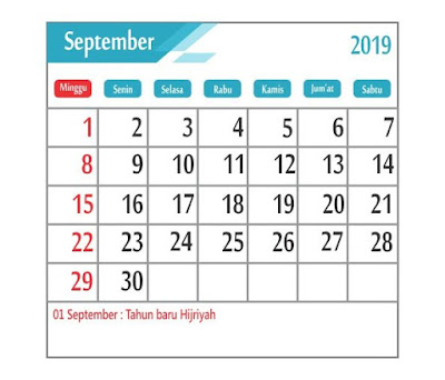 Kalender September 2019 - tanggal merah Kalender September 2019 - tanggal merah