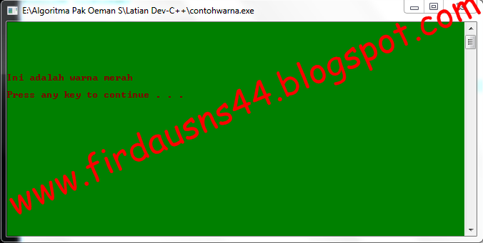 Membuat koding warna dengan C++ ~ FIRDAUS N S
