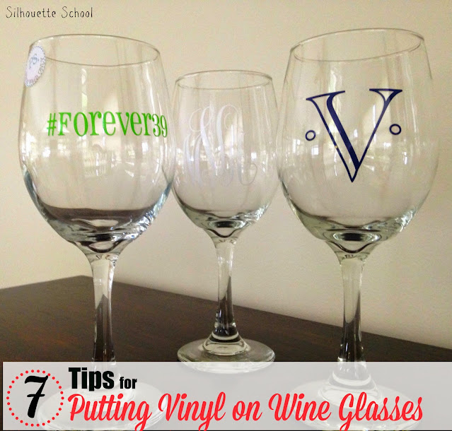 Vinyl wine glass, vinyl decals for wine glasses, vinyl lettering for wine glasses, silhouette 101, silhouette america blog