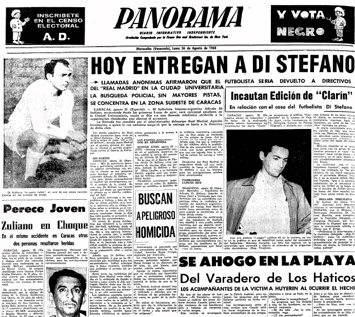 50 años del secuestro de Di Stéfano en Caracas: así lo cubrió PANORAMA