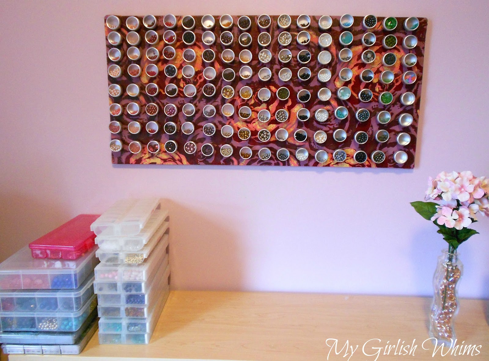 Bead Organization Fabric Covered Magnet Board - My Girlish Whims