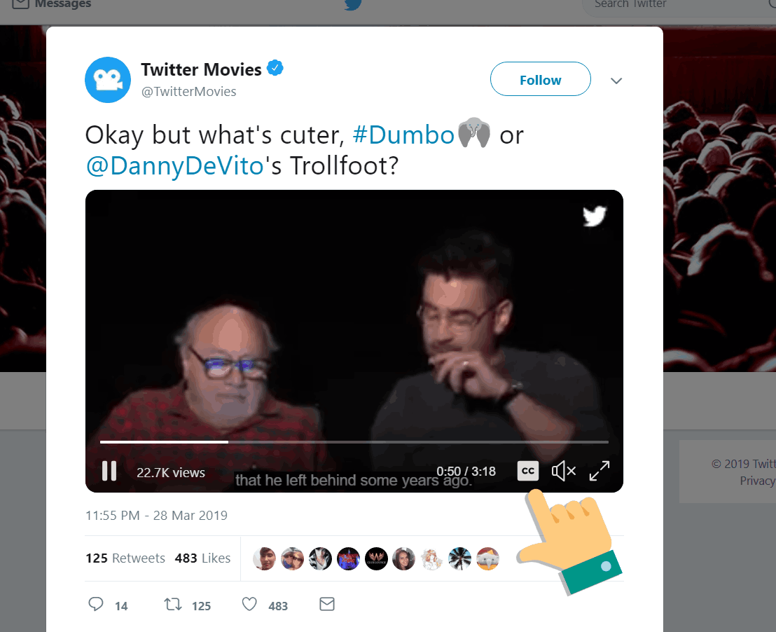 Subtitles on Twitter videos are now available on Web, iOS and Android